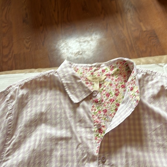 Matilda Jane-XXL-purple checkered-enchanted Easter brunch button-down S/S shirt. - Picture 6 of 9